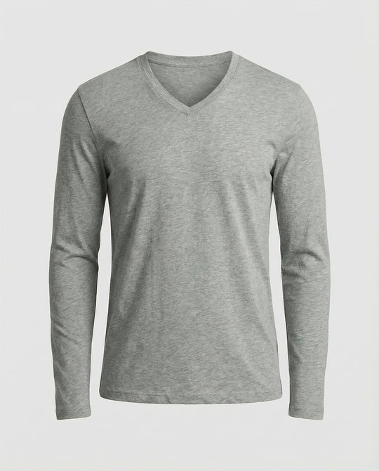 Herren lässiges V-Ausschnitt Langarmshirt EB