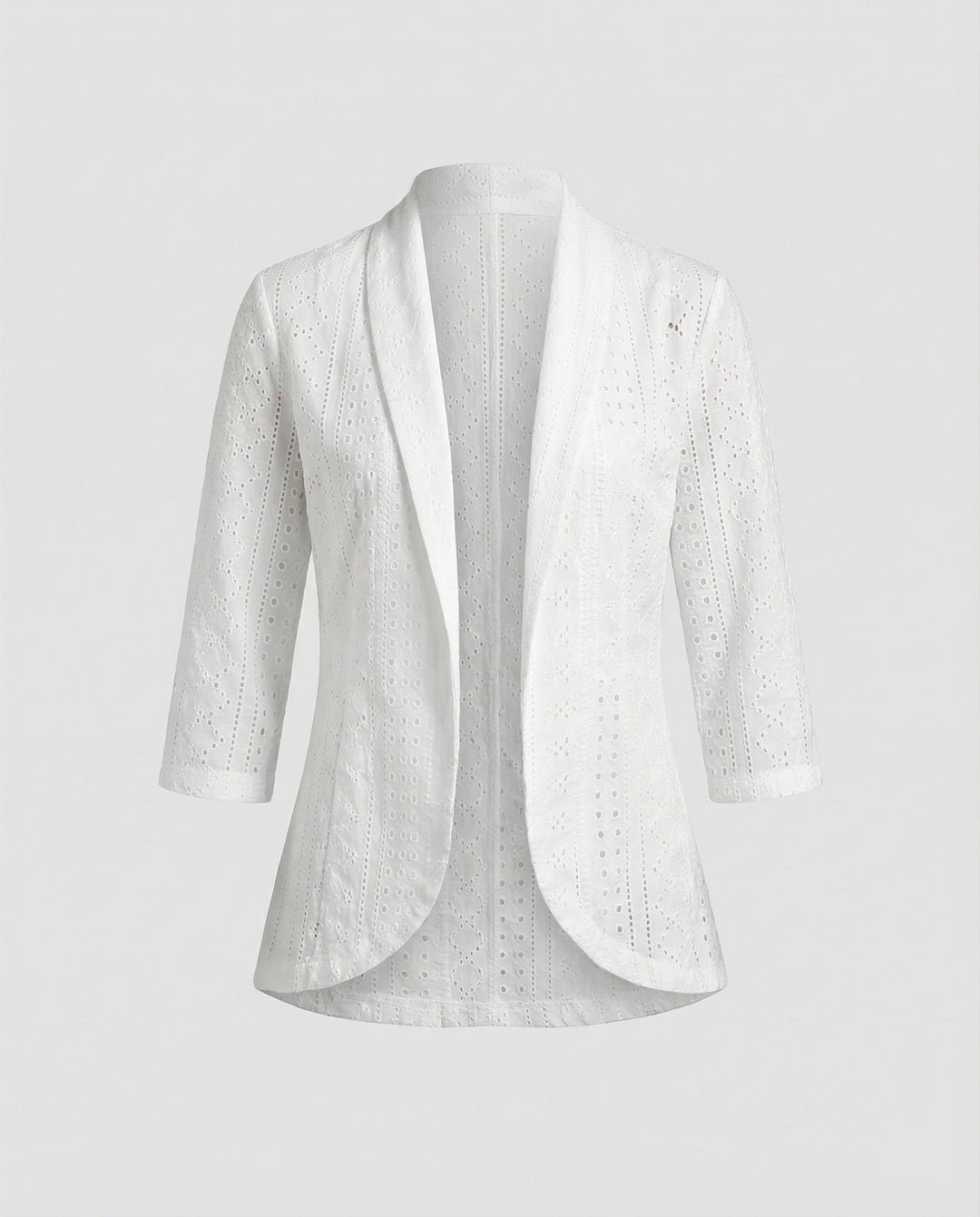 Damen Elegante Blazerjacke mit Lochmuster und tailliertem Schnitt EB