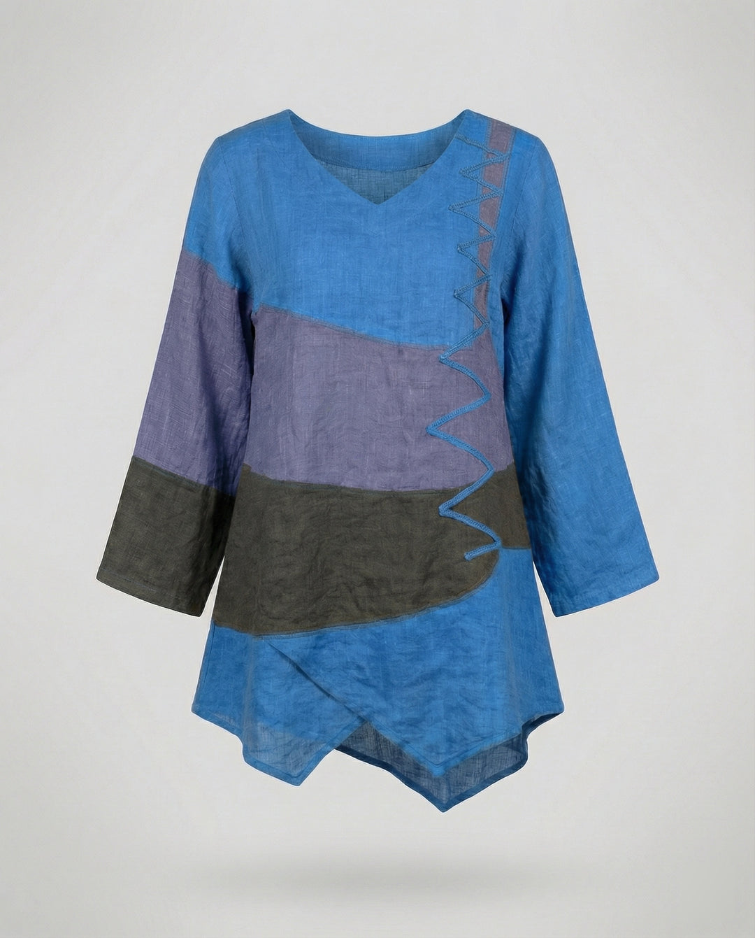 EB | Modisch Dreifarbige Damenbluse
