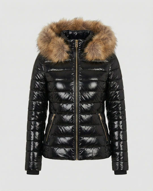 EB | Damen Pelzkapuzen-Puffermantel - Winter 2024