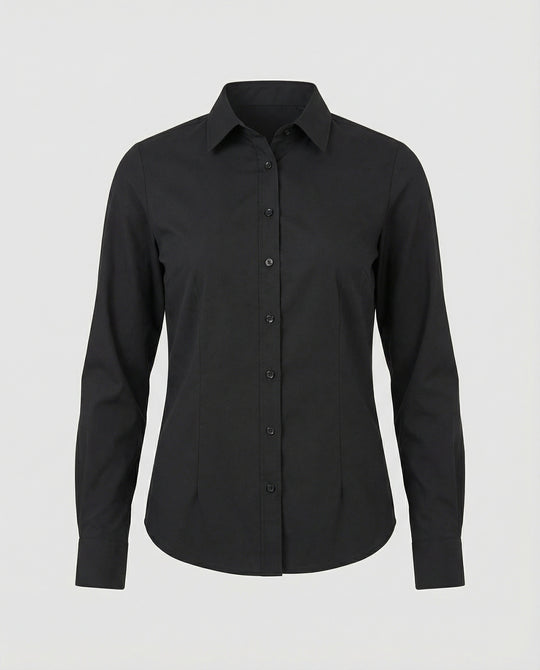 Taillierte Hemdbluse Damen mit Kentkragen