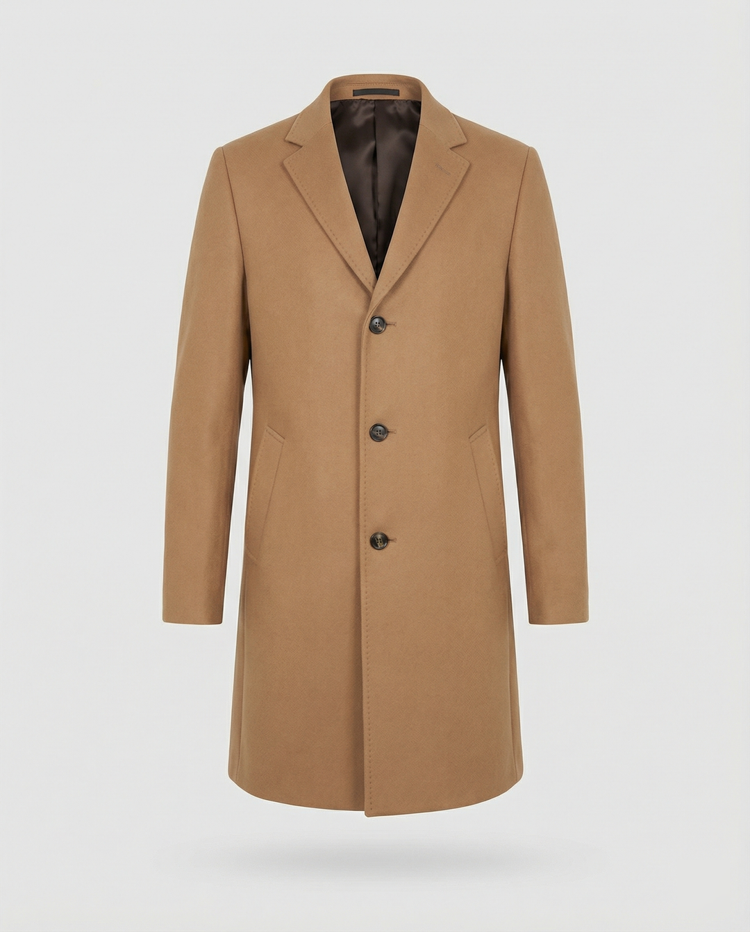 Herren eleganter Wollmantel mit klassischem Revers und praktischen Taschen EB