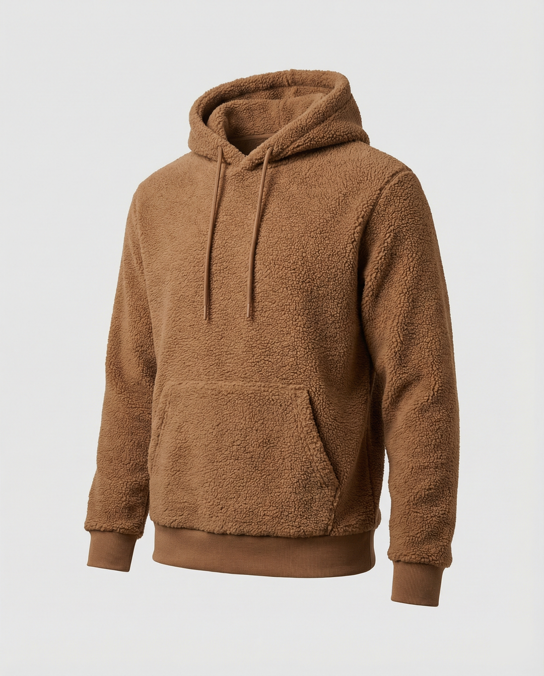 Herren Kuscheliger Teddy-Pullover mit Kapuze und elastischem Bund EB