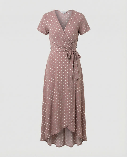 Damen Wickel Maxikleid mit Schlitz