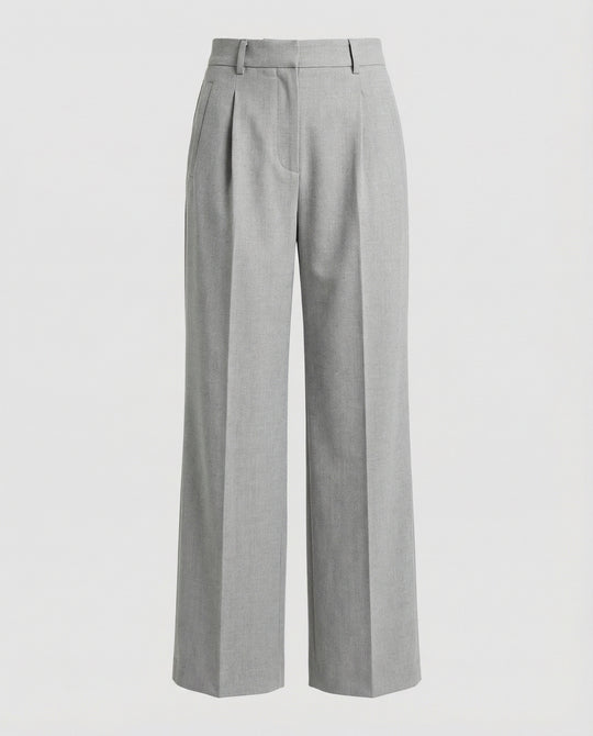 Anzughose Weit High Waist Mit Bügelfalte Damen