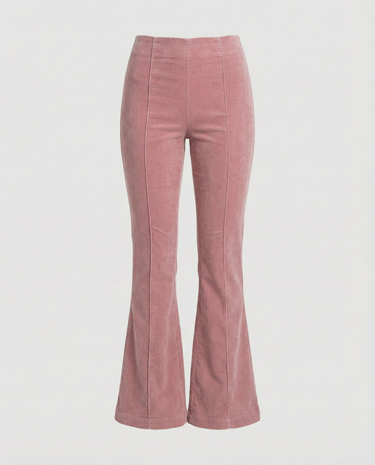 Damen Flared Cord-Hose mit hohem Bund und weichem Material EB