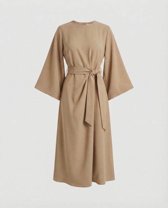 EB | Elegantes Kleid mit Laternenärmeln und Gürtel
