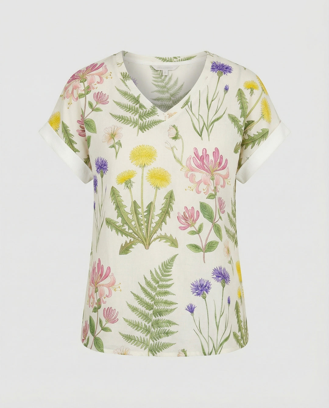 V-Ausschnitt Bluse Leinenoptik Damen
