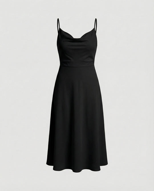 EB | Lange Drapierte Kleid mit Eingebautem Bh