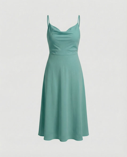 EB | Lange Drapierte Kleid mit Eingebautem Bh