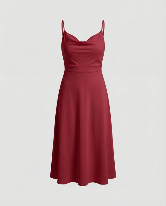 EB | Lange Drapierte Kleid mit Eingebautem Bh