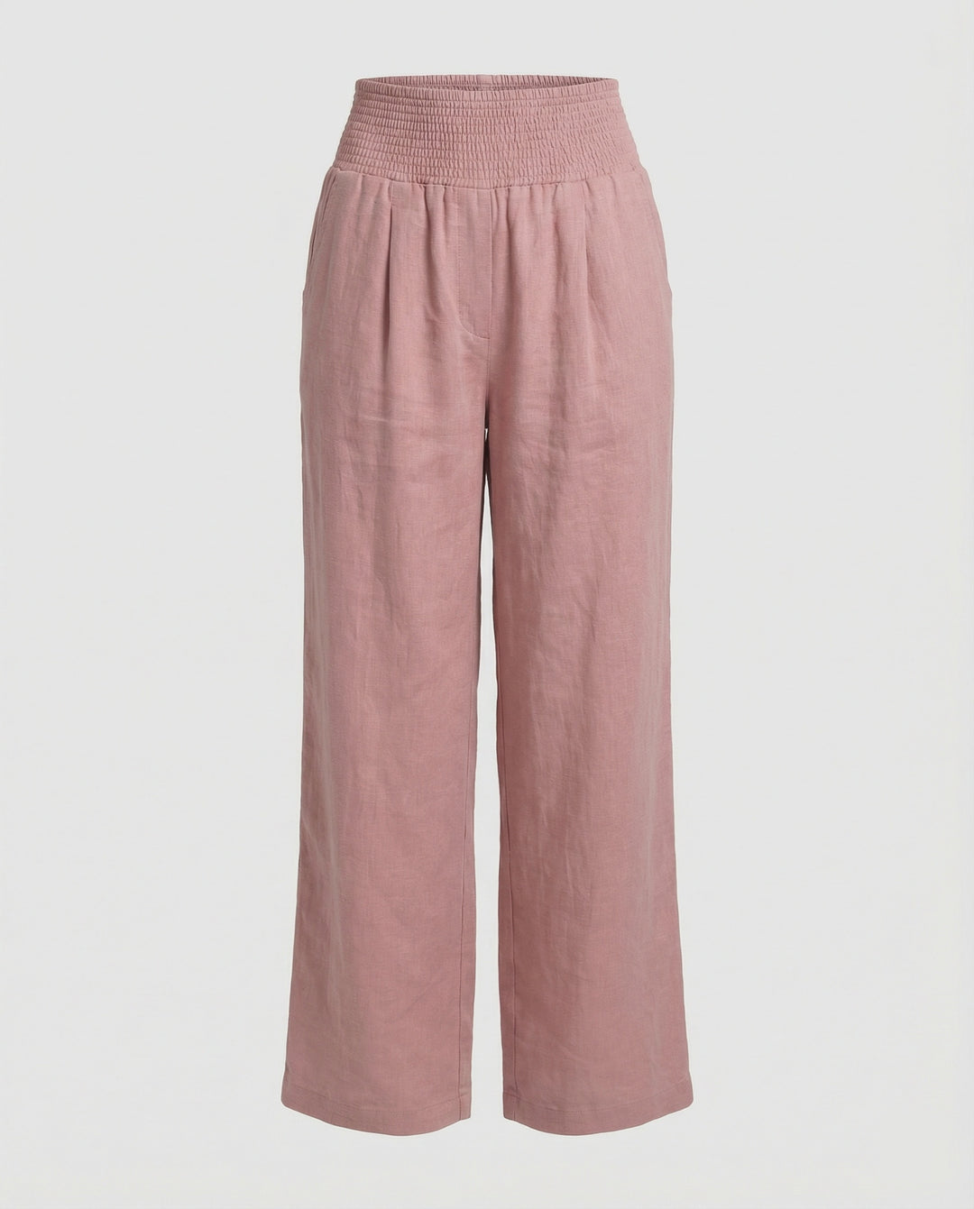 Damen Luftige Leinenhose mit elastischem Bund und Weitschnitt EB