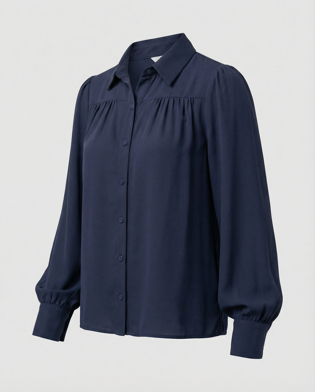 Damen Elegante Bluse mit Puffärmeln und Knopfdetails EB