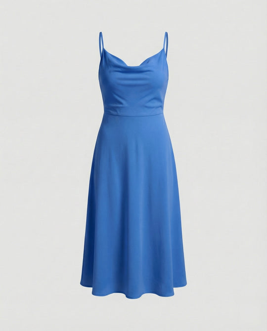 EB | Lange Drapierte Kleid mit Eingebautem Bh
