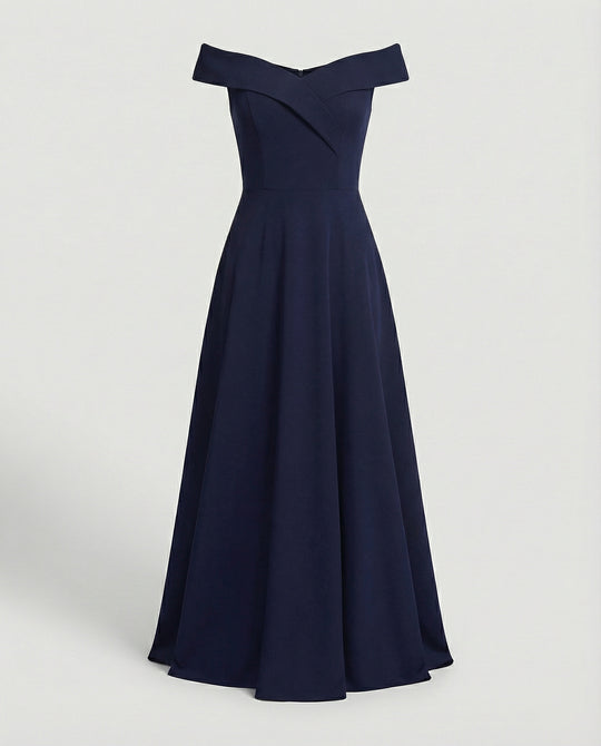 EB | Elegantes Off-Shoulder Langes Catwalk Abendkleid