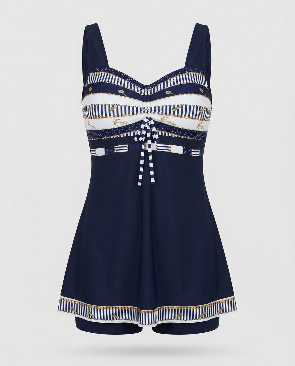 EB | Blauer, Schmaler, Leichter Patchwork-Tankini