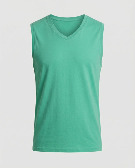 Herren ärmelloses V-Ausschnitt-Tanktop aus atmungsaktivem Stretchmaterial EB