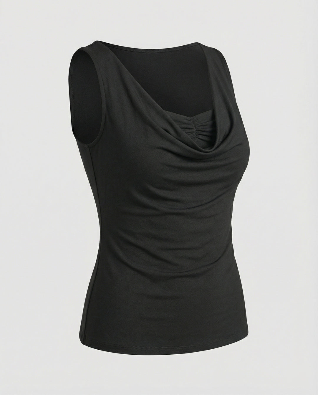 Damen Drapierter Front Ärmelloses Top EB