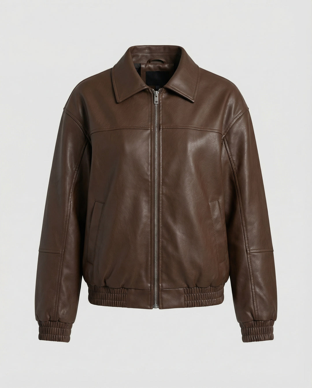 Damen Lässige Lederjacke mit Nieten