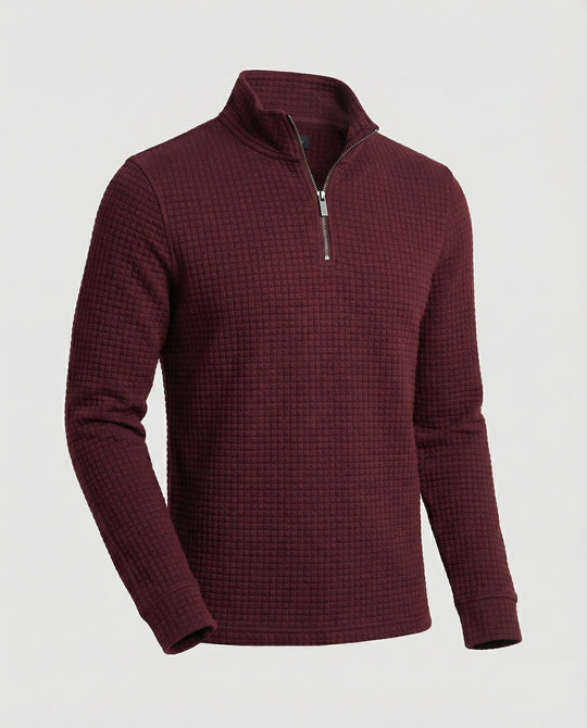 Herren funktionales Langarmshirt mit modernem Stehkragen und Reißverschluss EB