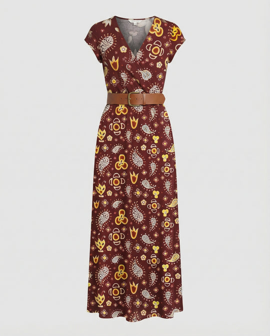 Boho Langes Maxikleid mit Blumenmuster für Sommer & Urlaub | EB