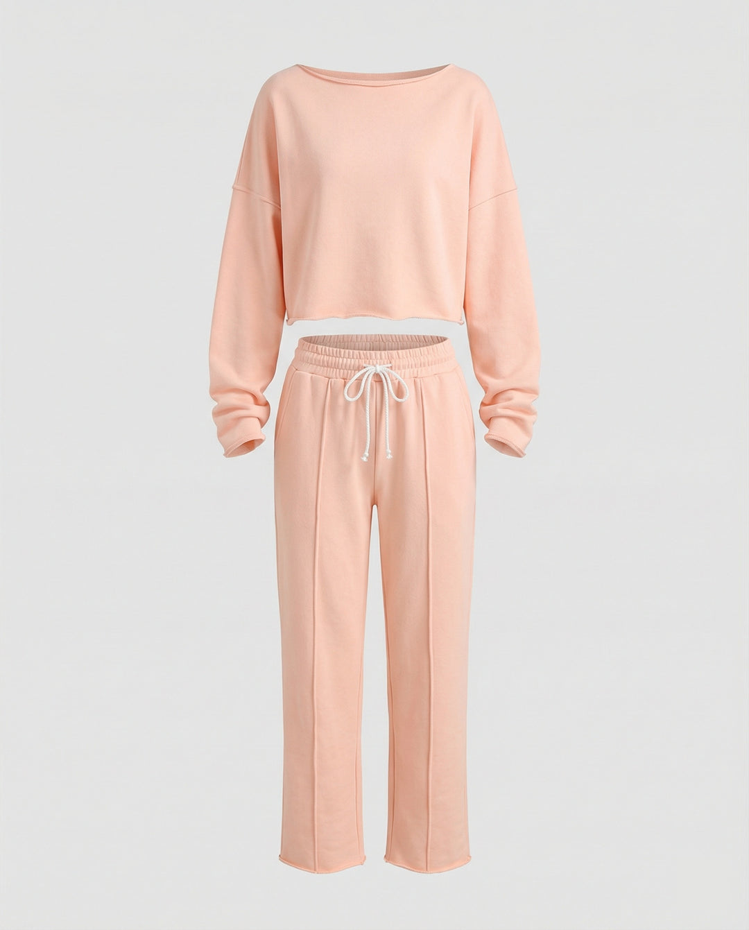 Damen Casual Sweatshirt und weit geschnittene Hose Set EB