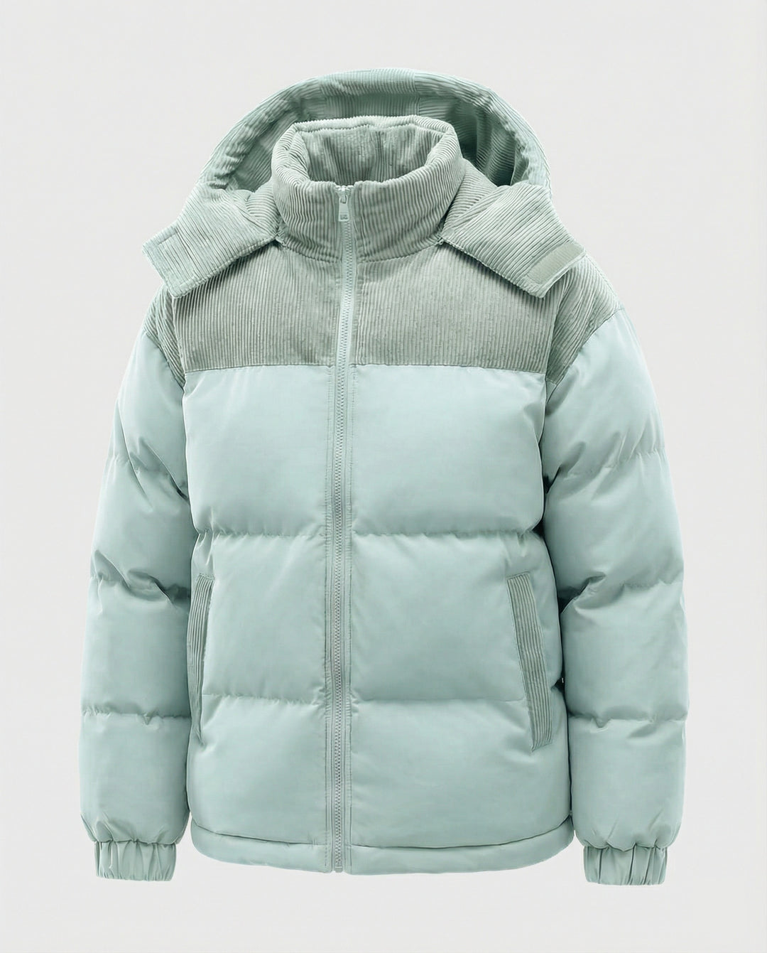 EB | Casuale Kapuzenjacke mit Puffern und Farbblockdesign