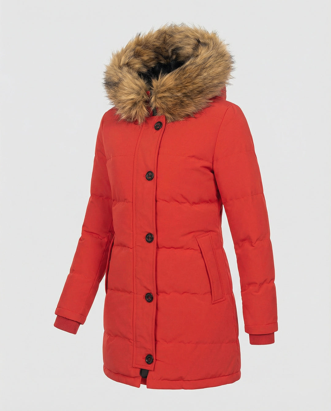 EB | Slim-Fit Winterparka mit Kunstfellkapuze