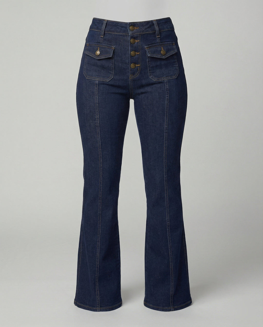 Damen High-Waist Schlagjeans EB