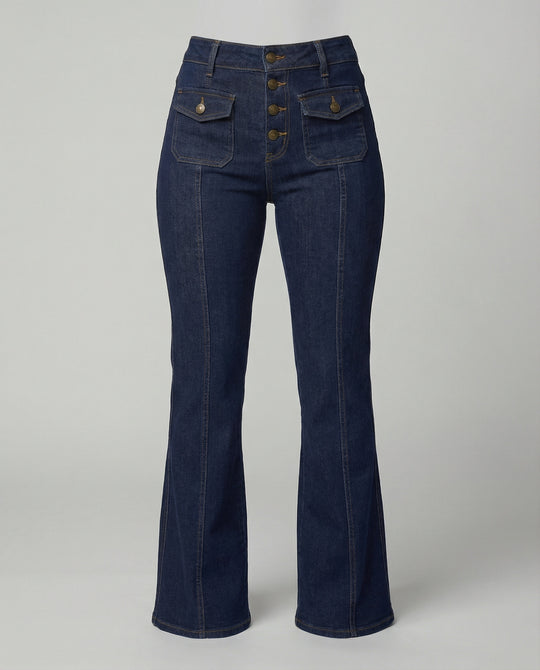 Damen High-Waist Schlagjeans EB