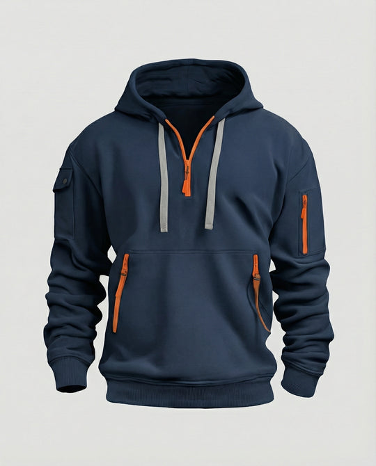 EB | Stylischer Alltags-Herren-Hoodie mit Halb-Zip-Design