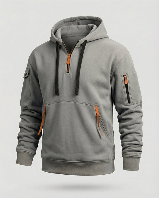 EB | Stylischer Alltags-Herren-Hoodie mit Halb-Zip-Design