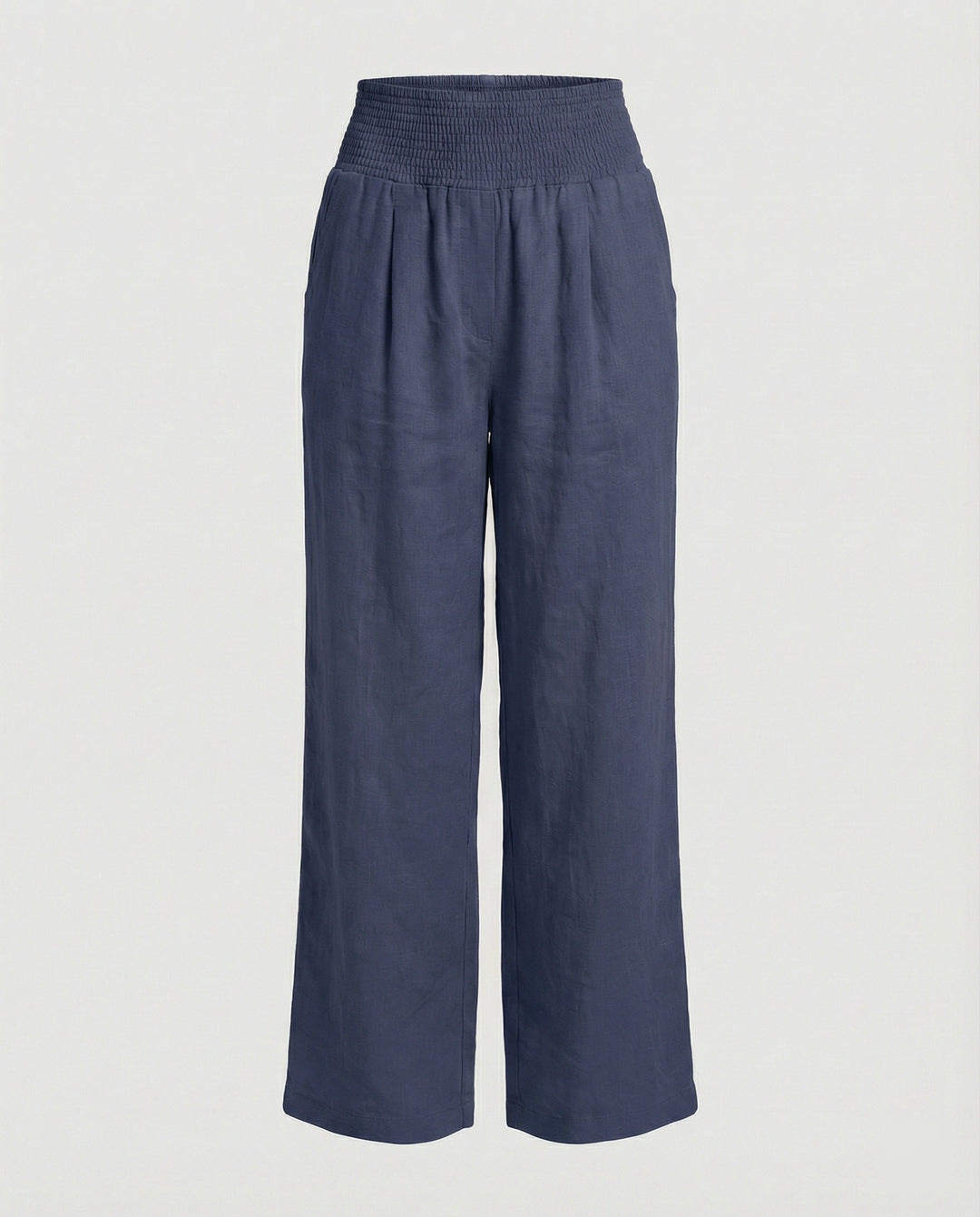 Damen Luftige Leinenhose mit elastischem Bund und Weitschnitt EB