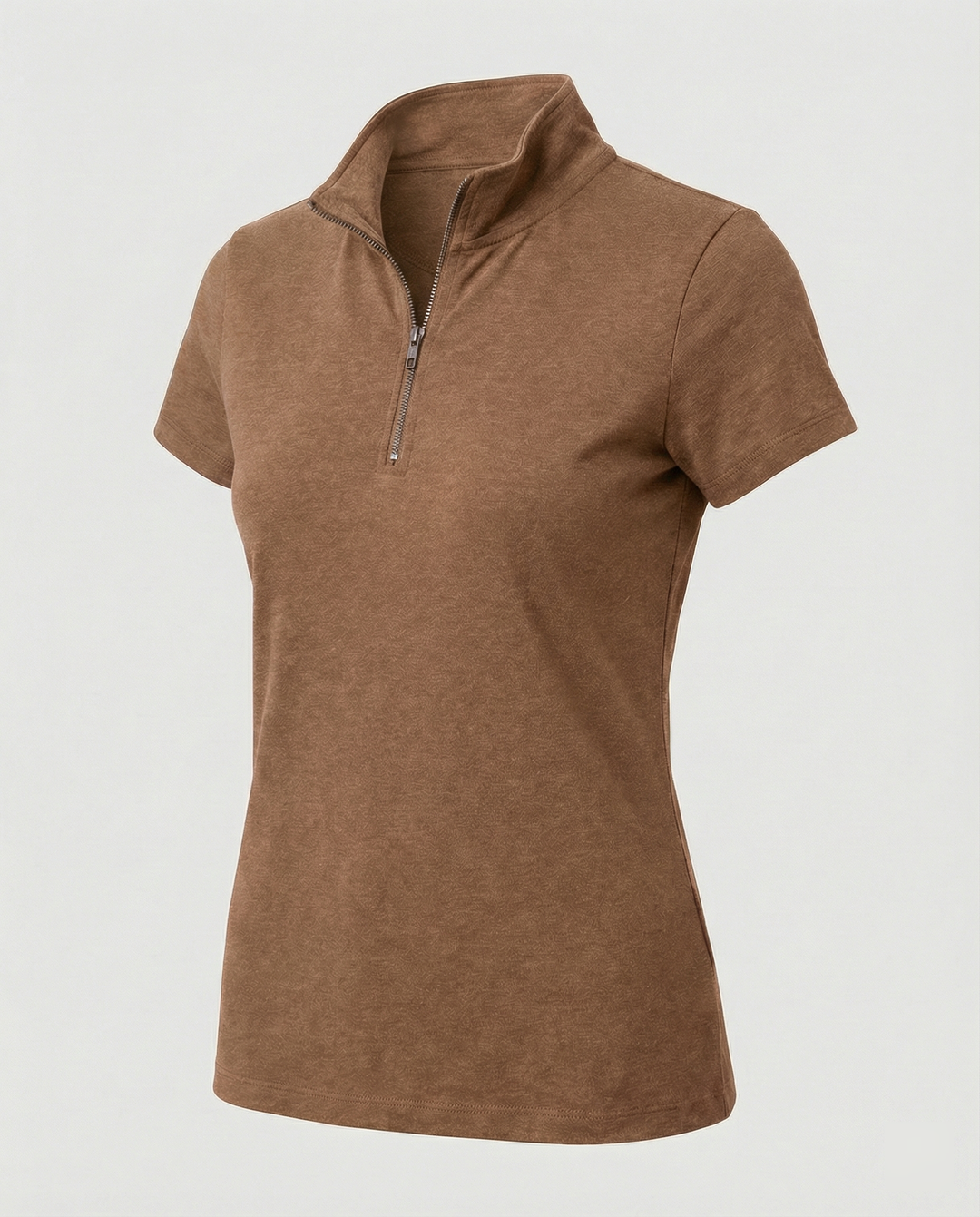 Damen Poloshirt mit kurzem Reißverschluss und figurbetontem Schnitt EB