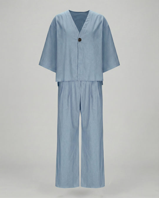Zweiteiler Set Damen mit Oversized Bluse