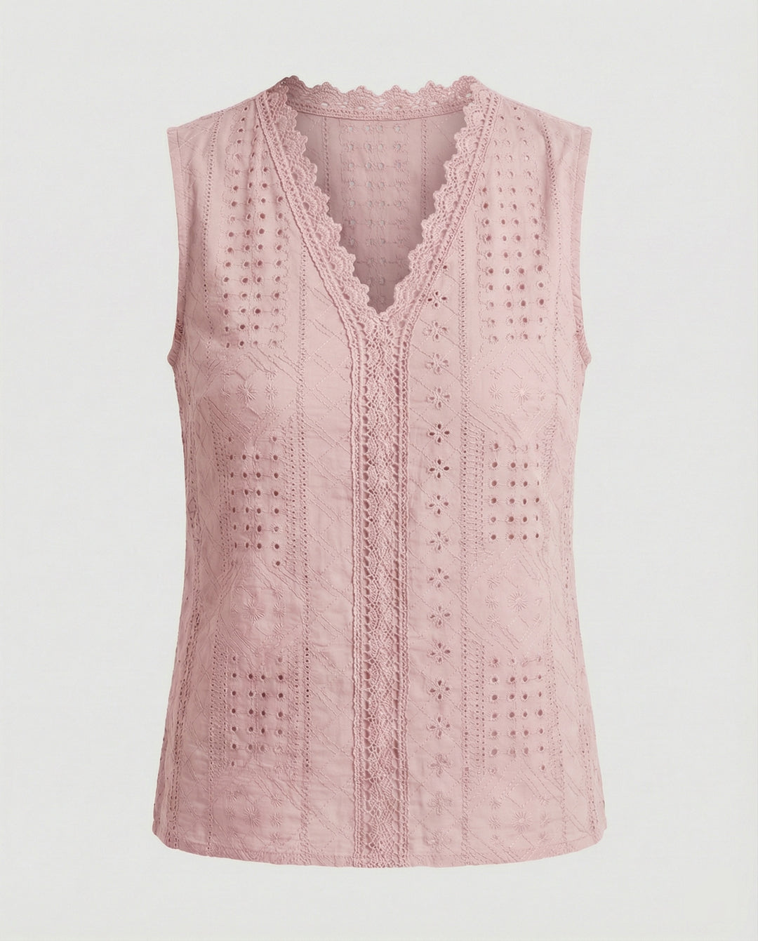 Damen Baumwolltop mit Lochstickerei EB