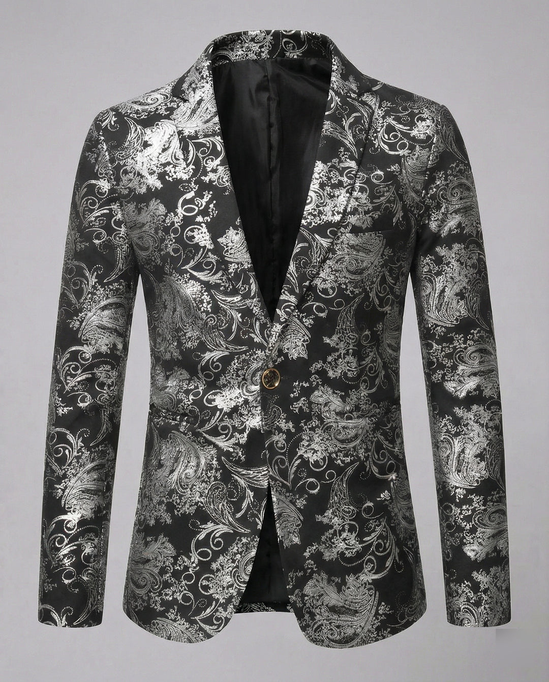 Herren eleganter Blazer mit kunstvollem Muster und luxuriösem Glanz EB
