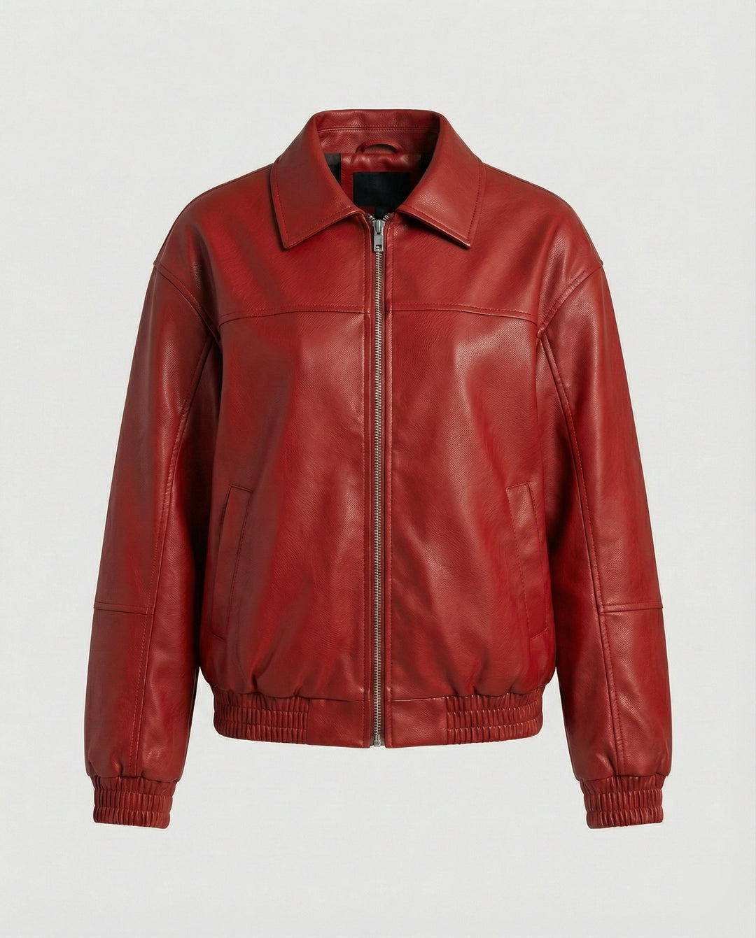 Damen Lässige Lederjacke mit Nieten