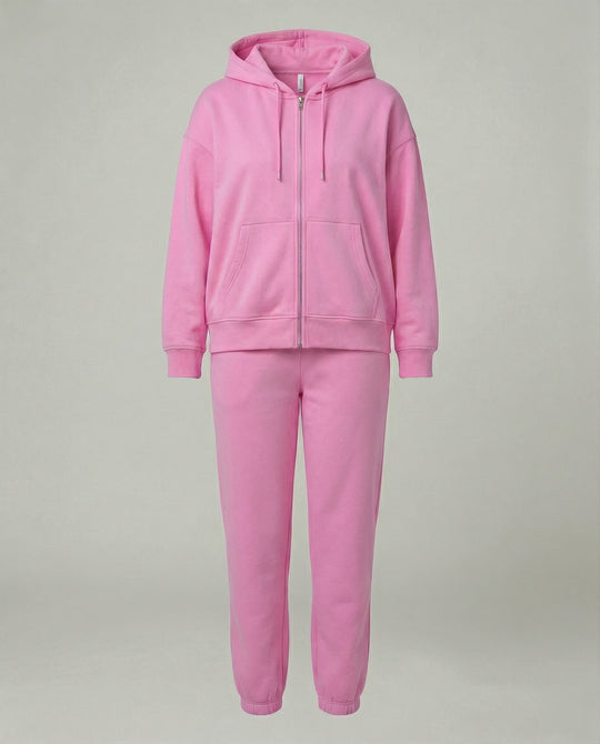 Damen Fleece Jogginganzug mit Kapuze EB