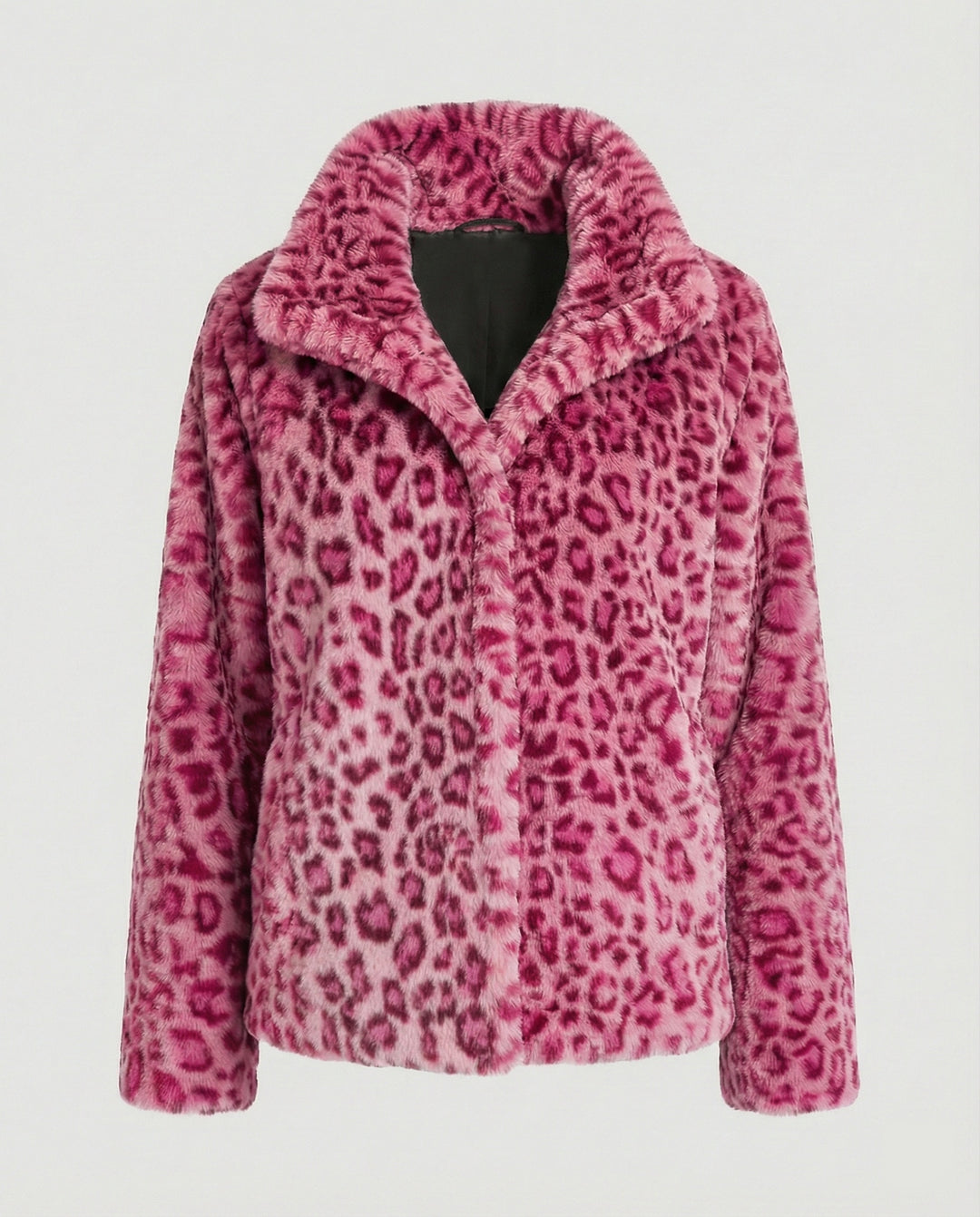 EB | Mantel - Kunstpelz - Oversized Fit - Reverskragen - Leopardenprint