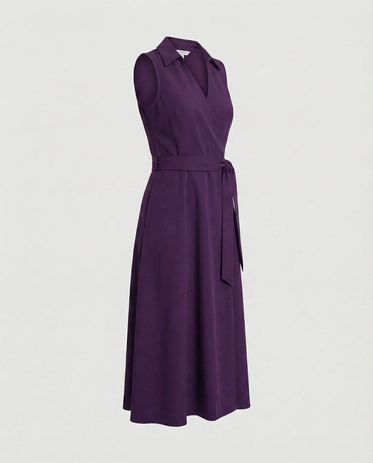 Damen Wickelkleid Freizeitkleid mit Gürtel