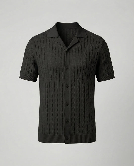Herren Kurzarm-Strickhemd