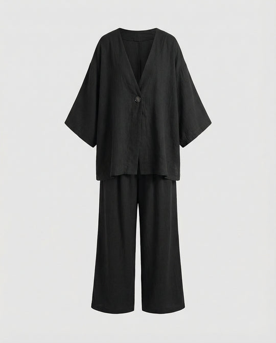 Zweiteiler Set Damen mit Oversized Bluse