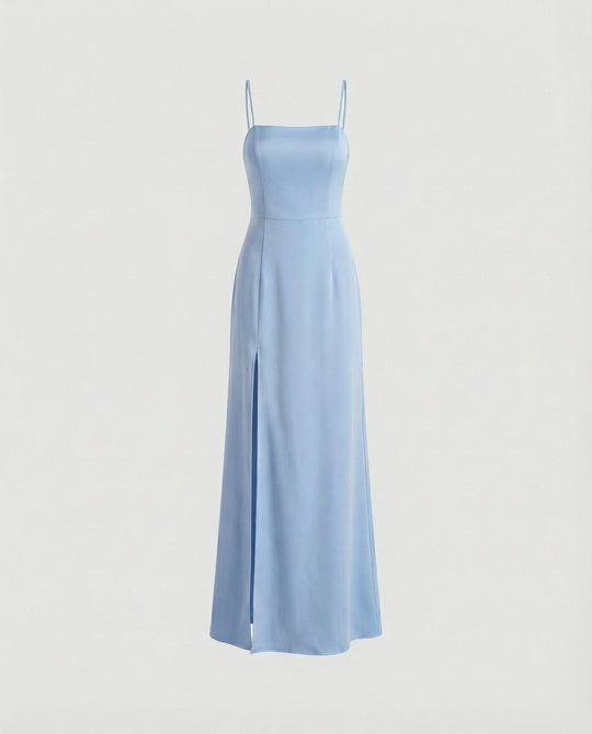 Damen Elegantes Abendkleid mit schwingendem Rock und tiefem Schlitz EB