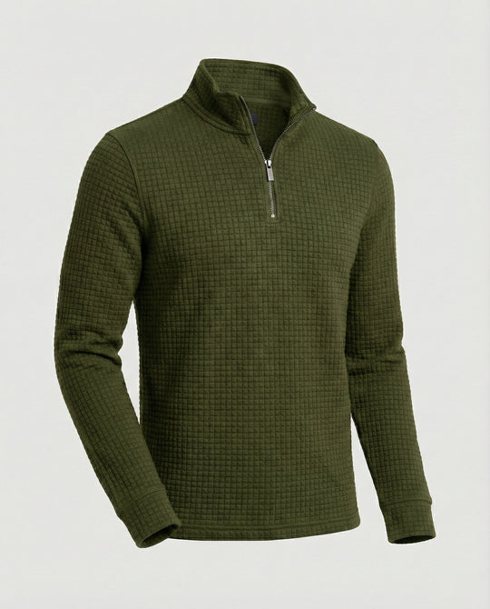 Herren funktionales Langarmshirt mit modernem Stehkragen und Reißverschluss EB