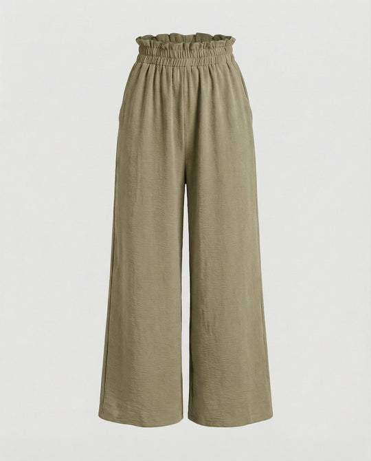 Damen Culotte-Hosen mit weitem Bein und elastischem Bund EB