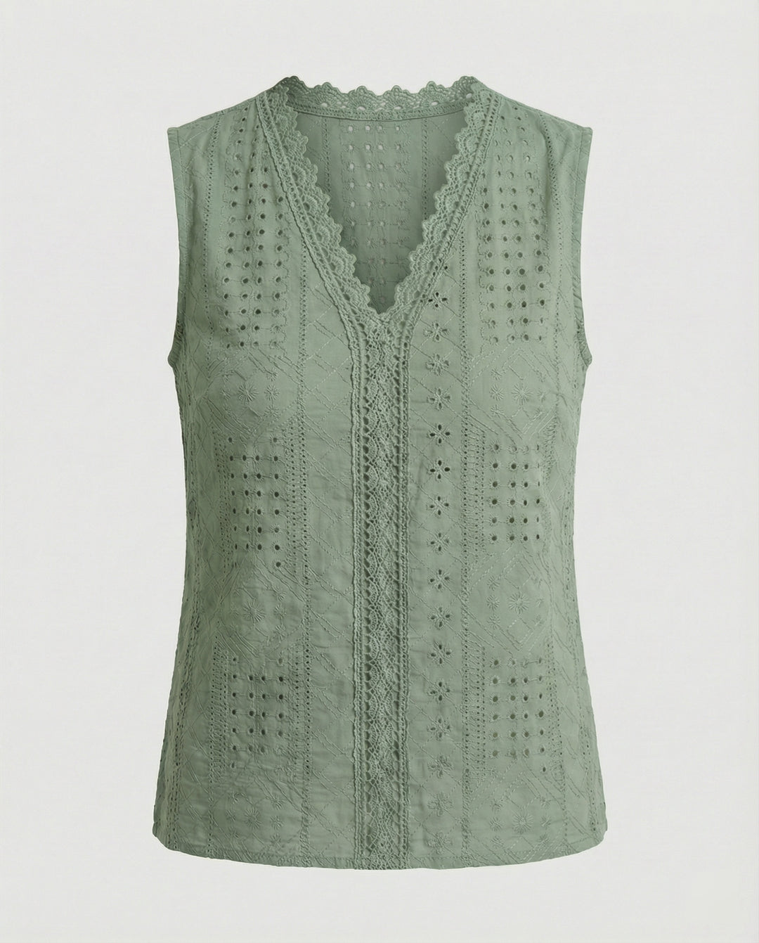 Damen Baumwolltop mit Lochstickerei EB
