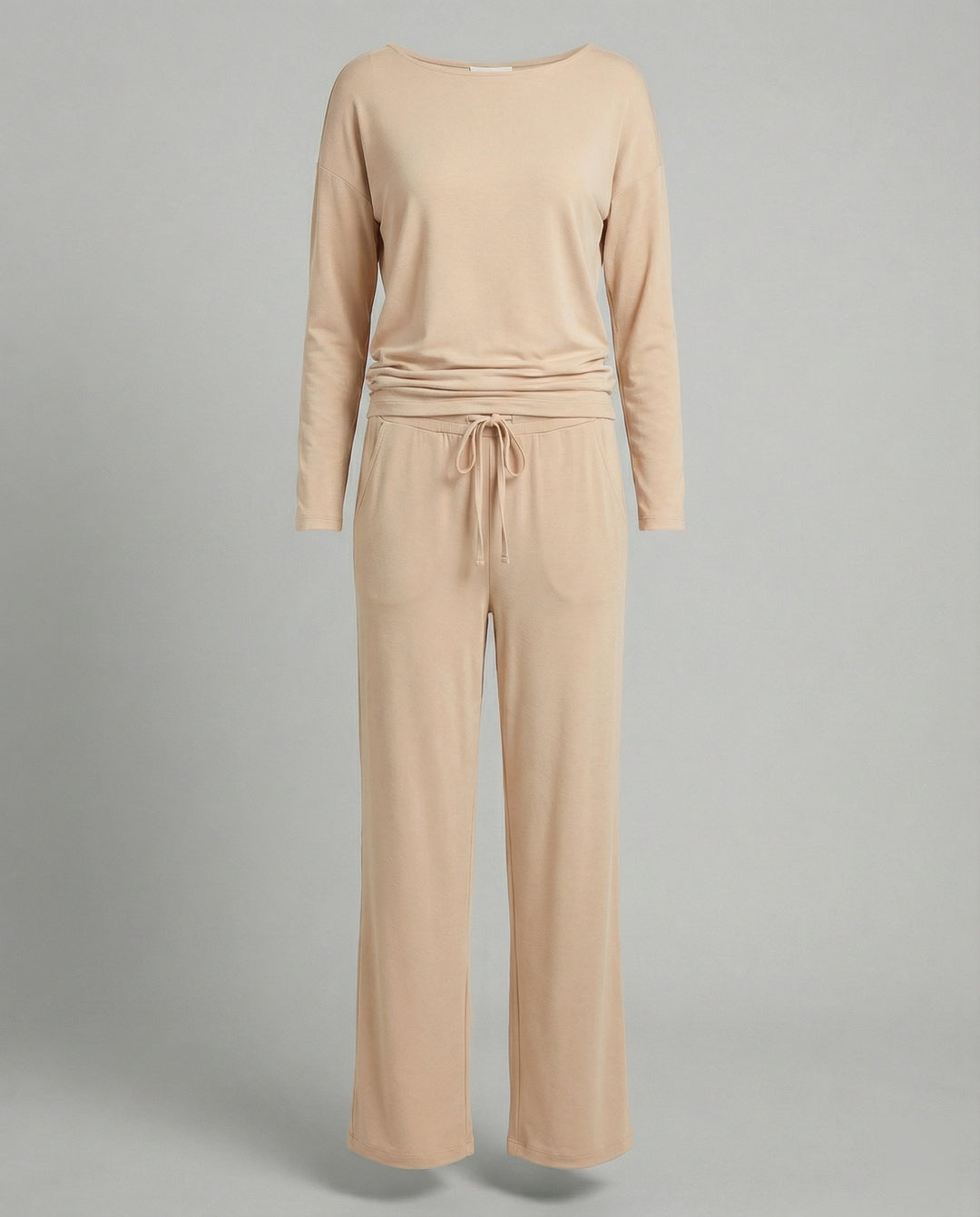 Damen elegantes und bequemes Lounge-Set mit langem Arm und elastischem Bund EB