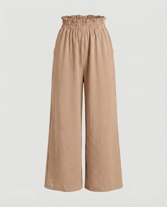 Damen Culotte-Hosen mit weitem Bein und elastischem Bund EB