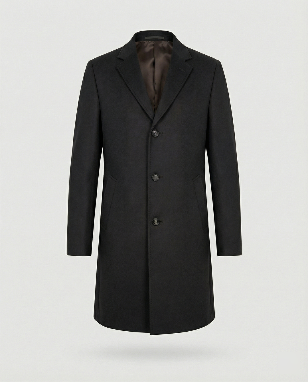 Herren eleganter Wollmantel mit klassischem Revers und praktischen Taschen EB